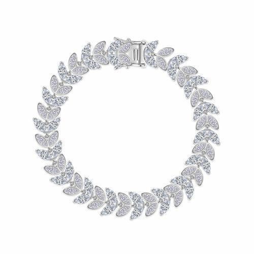 Alloro Moissanite Tennis Bracelet in Sterling Silver