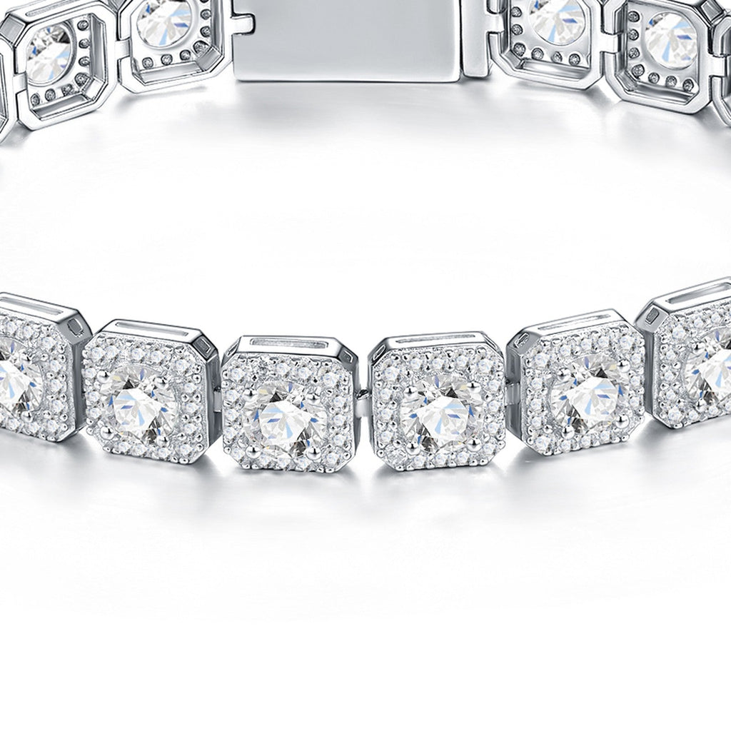 Targhetta Moissanite Tennis Bracelet in Sterling Silver
