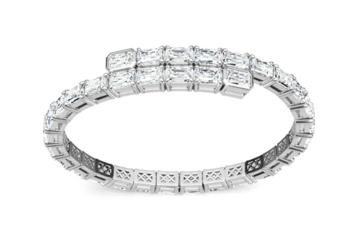 Verdolina Moissanite Bangle Bracelet in Sterling Silver