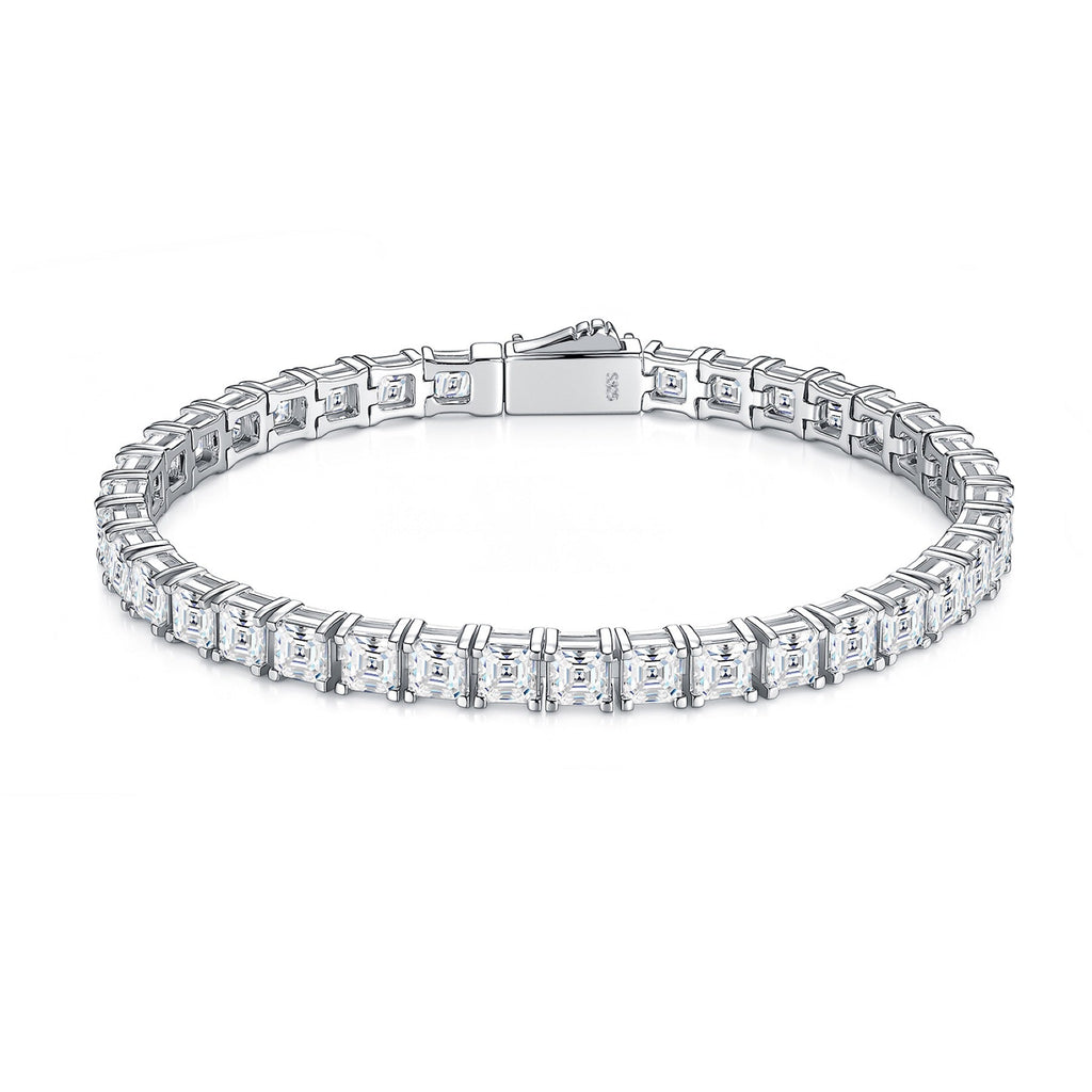 Cubetti Moissanite Tennis Bracelet in Sterling Silver
