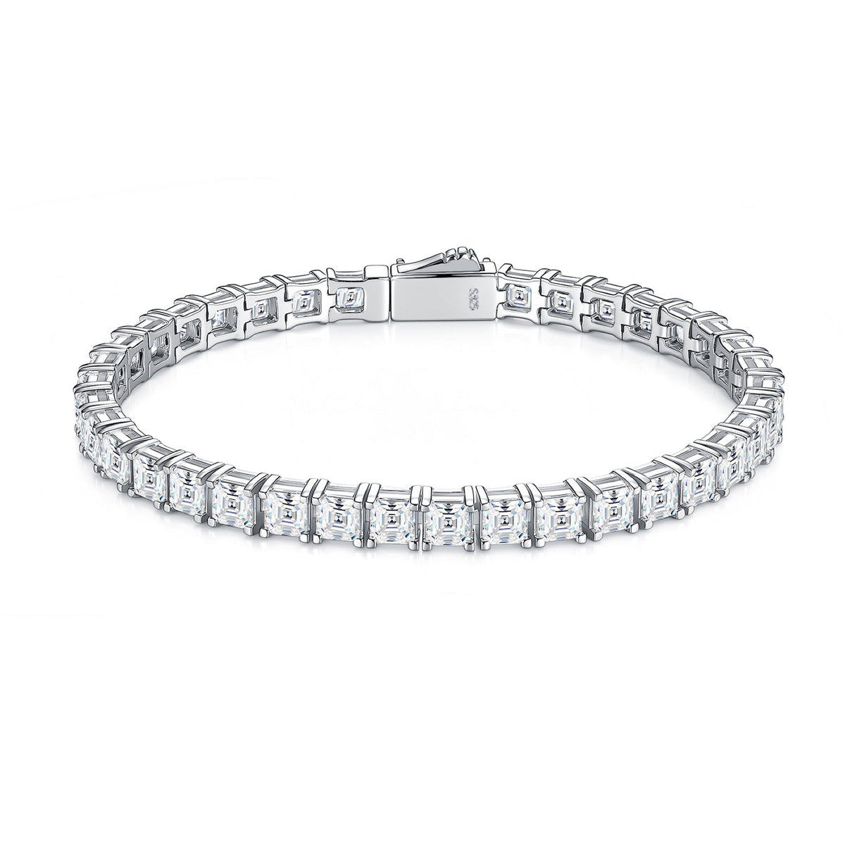 Cubetti Moissanite Tennis Bracelet in Sterling Silver