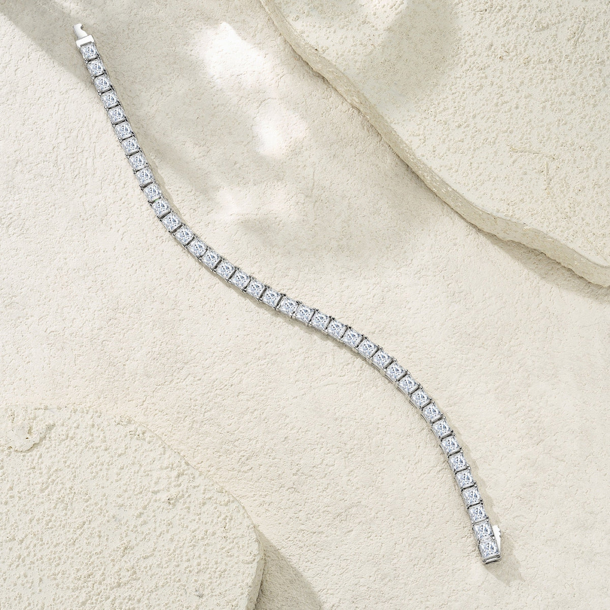 Cubetti Moissanite Tennis Bracelet in Sterling Silver