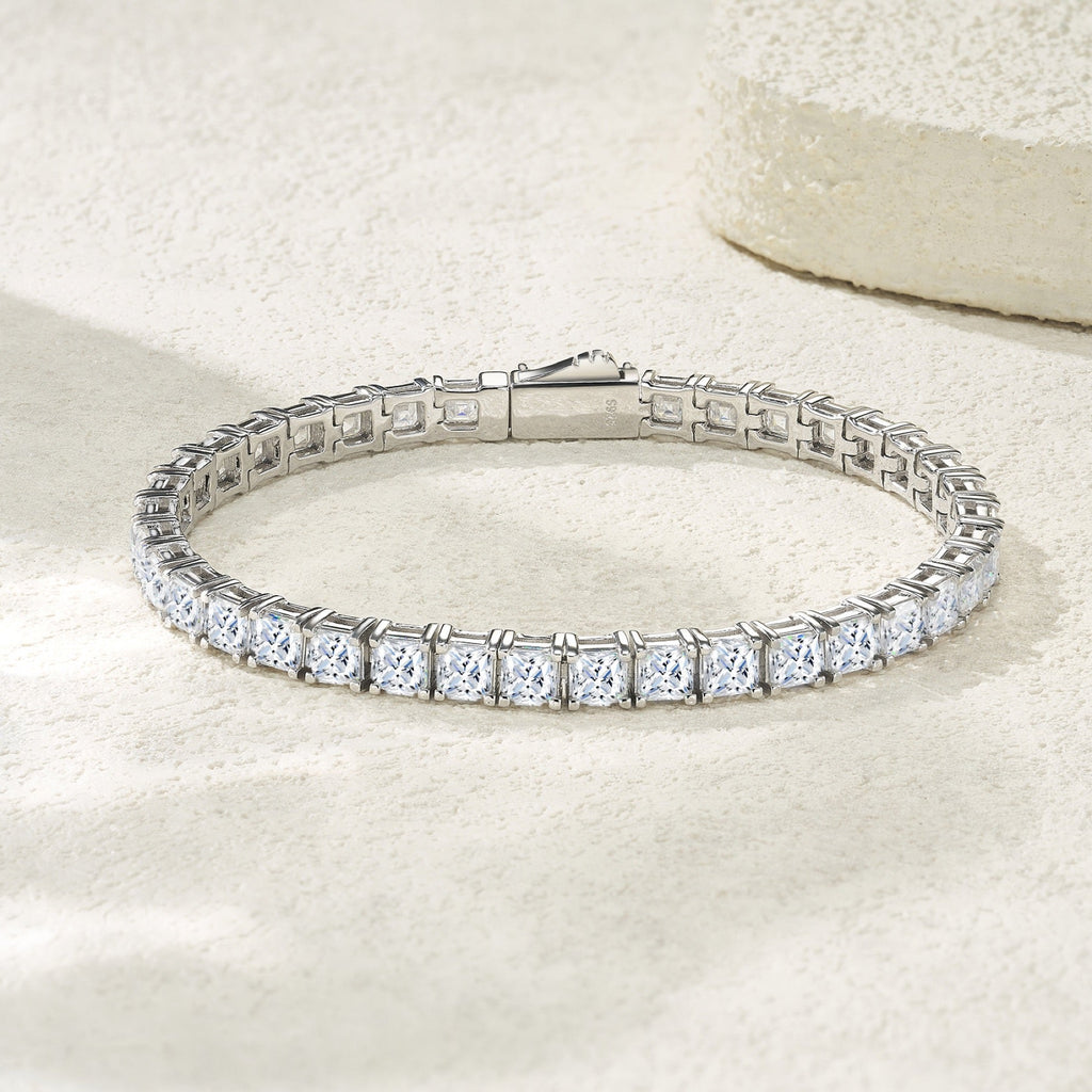 Cubetti Moissanite Tennis Bracelet in Sterling Silver