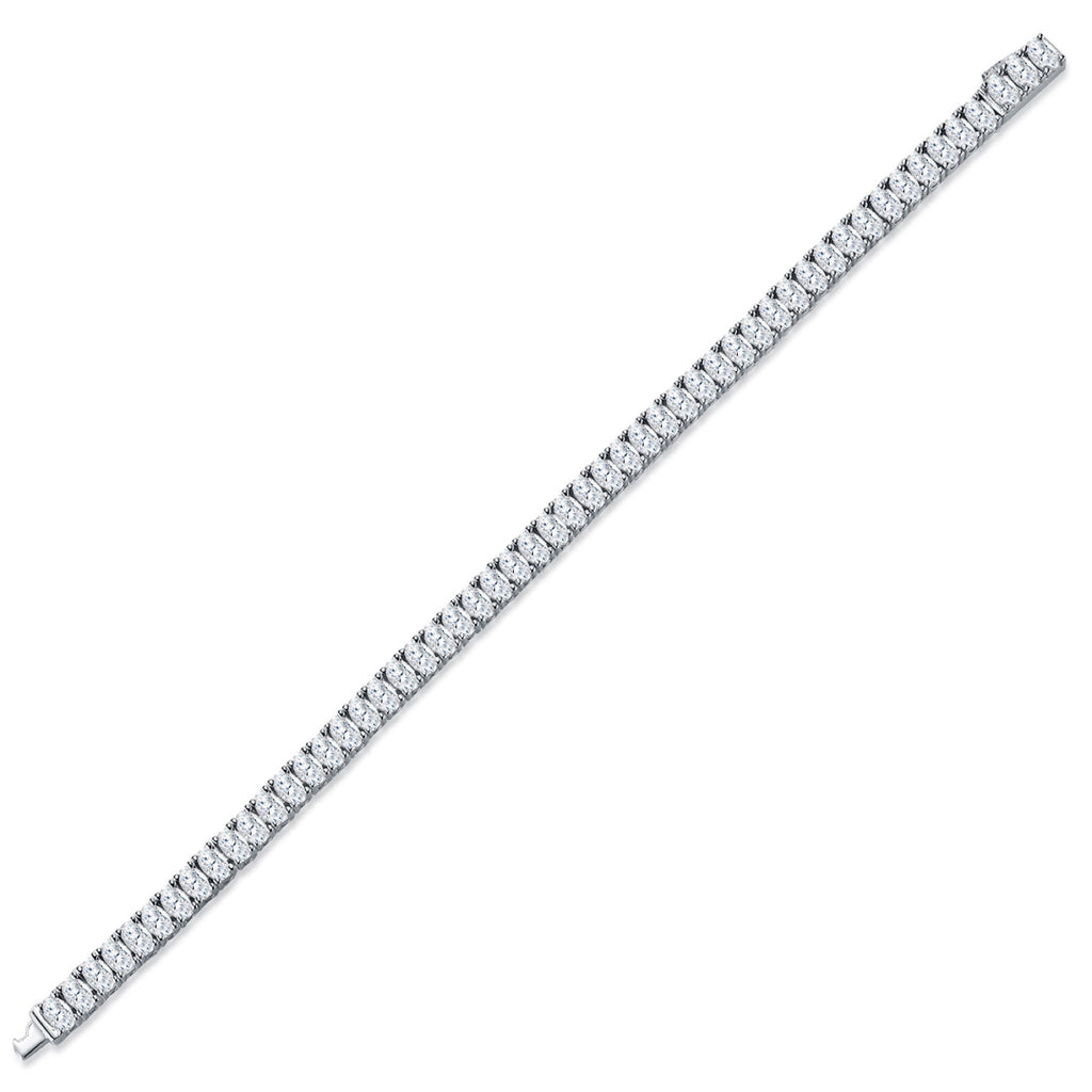 Ovalata Moissanite Tennis Bracelet in Sterling Silver