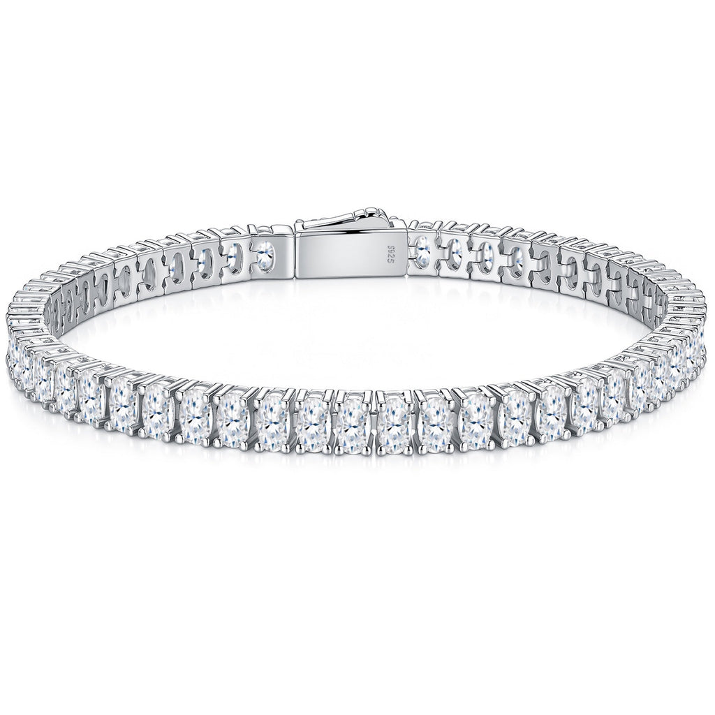 Ovalata Moissanite Tennis Bracelet in Sterling Silver