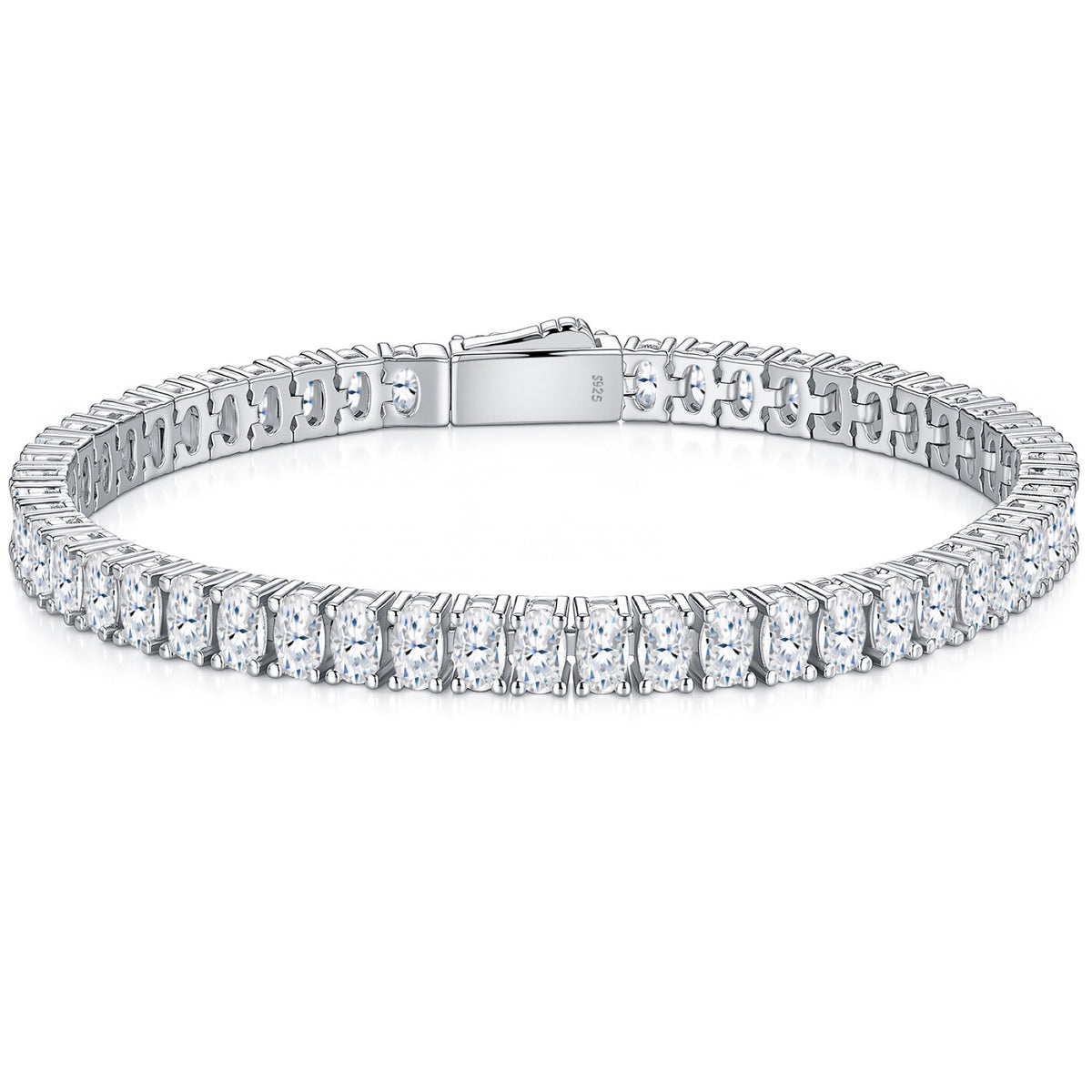 Ovalata Moissanite Tennis Bracelet in Sterling Silver