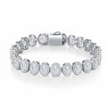 Ovalona Moissanite Tennis Bracelet in Sterling Silver