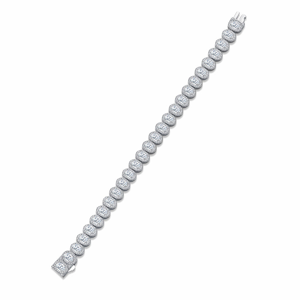 Ovalona Moissanite Tennis Bracelet in Sterling Silver