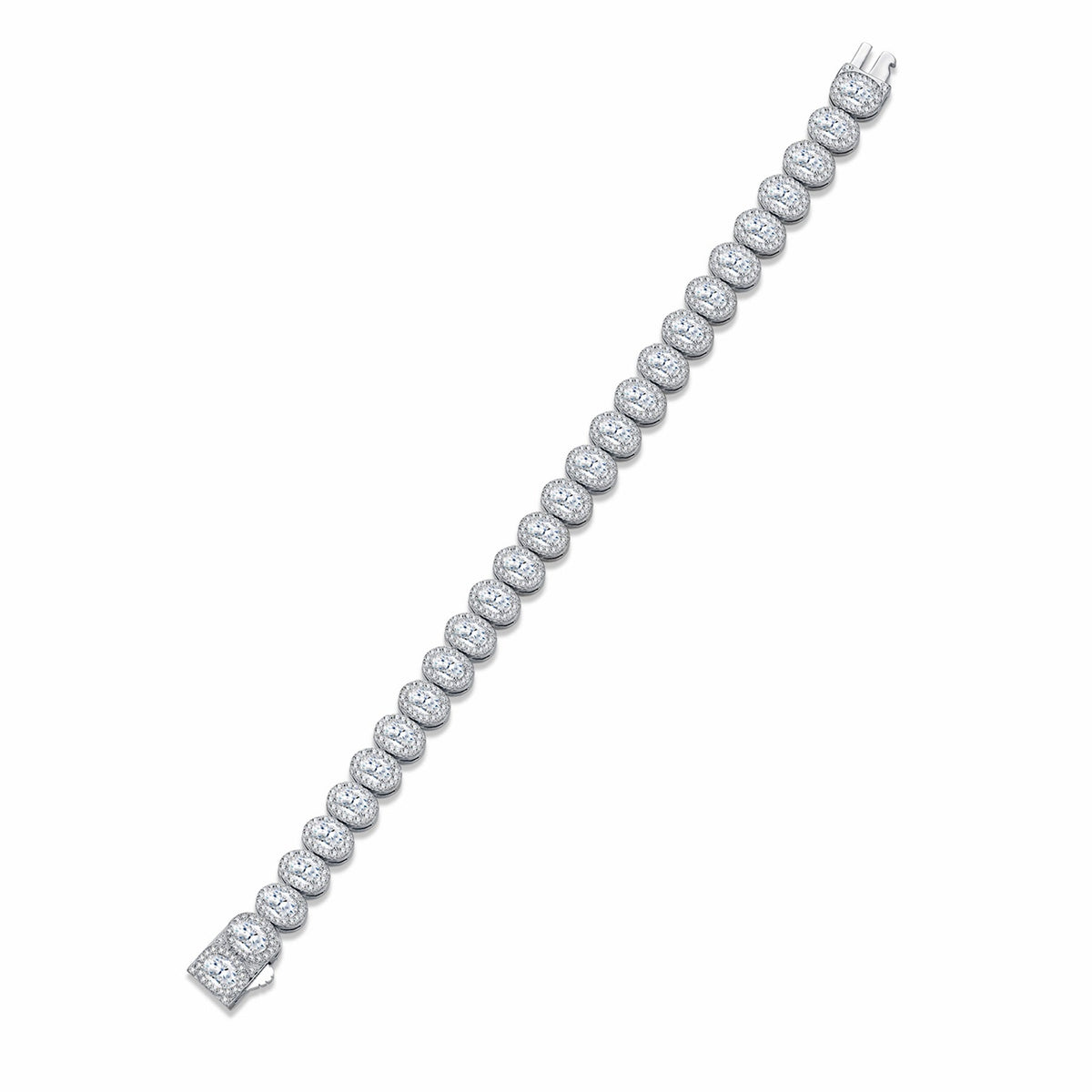 Ovalona Moissanite Tennis Bracelet in Sterling Silver