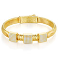 Snodato Moissanite Bangle Bracelet in Gold-Tone Sterling Silver