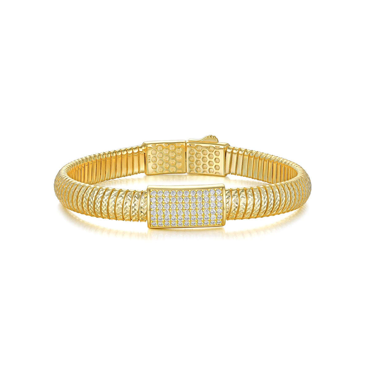 Elastico Moissanite Bangle Bracelet in Gold-Tone Sterling Silver