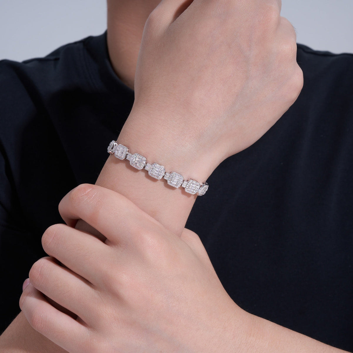 Tavolette Moissanite Tennis Bracelet in Sterling Silver