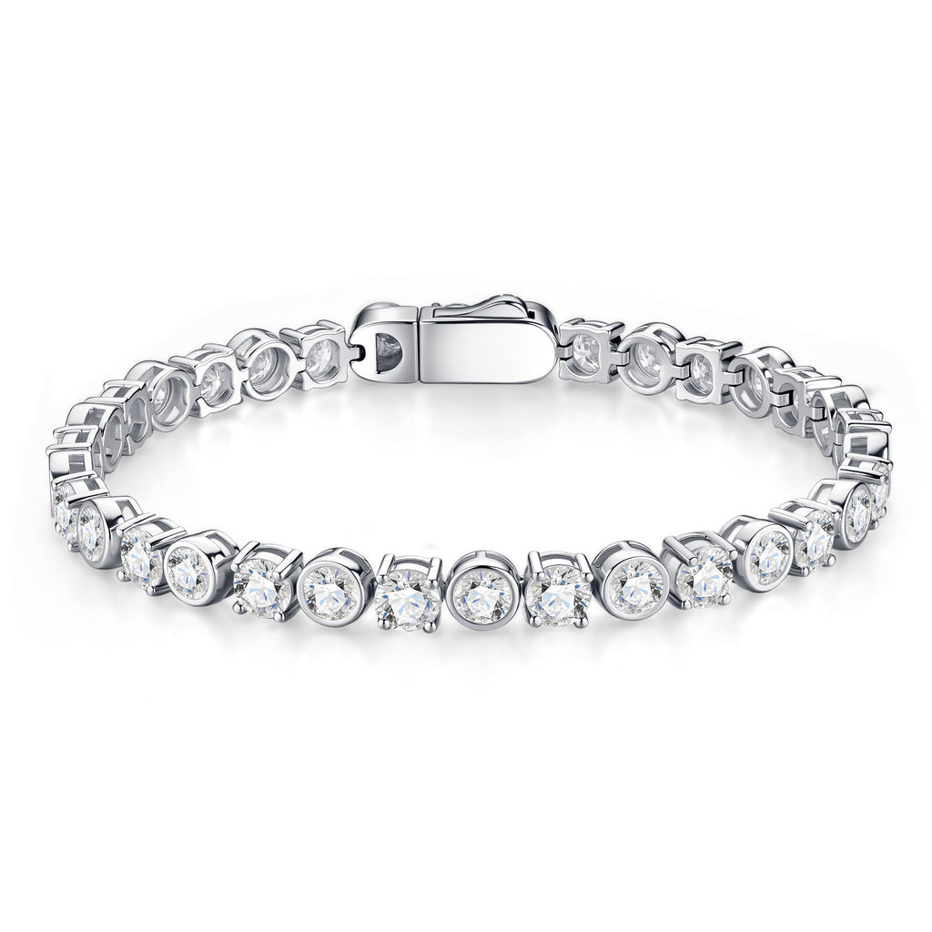Bezellona Moissanite Tennis Bracelet in Sterling Silver