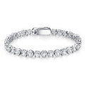 Bezellona Moissanite Tennis Bracelet in Sterling Silver