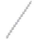 Quadrifogliata Moissanite Tennis Bracelet in Sterling Silver