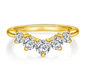 Crestwave 0.9 Carat Curved Moissanite Band in Gold-Tone Sterling Silver