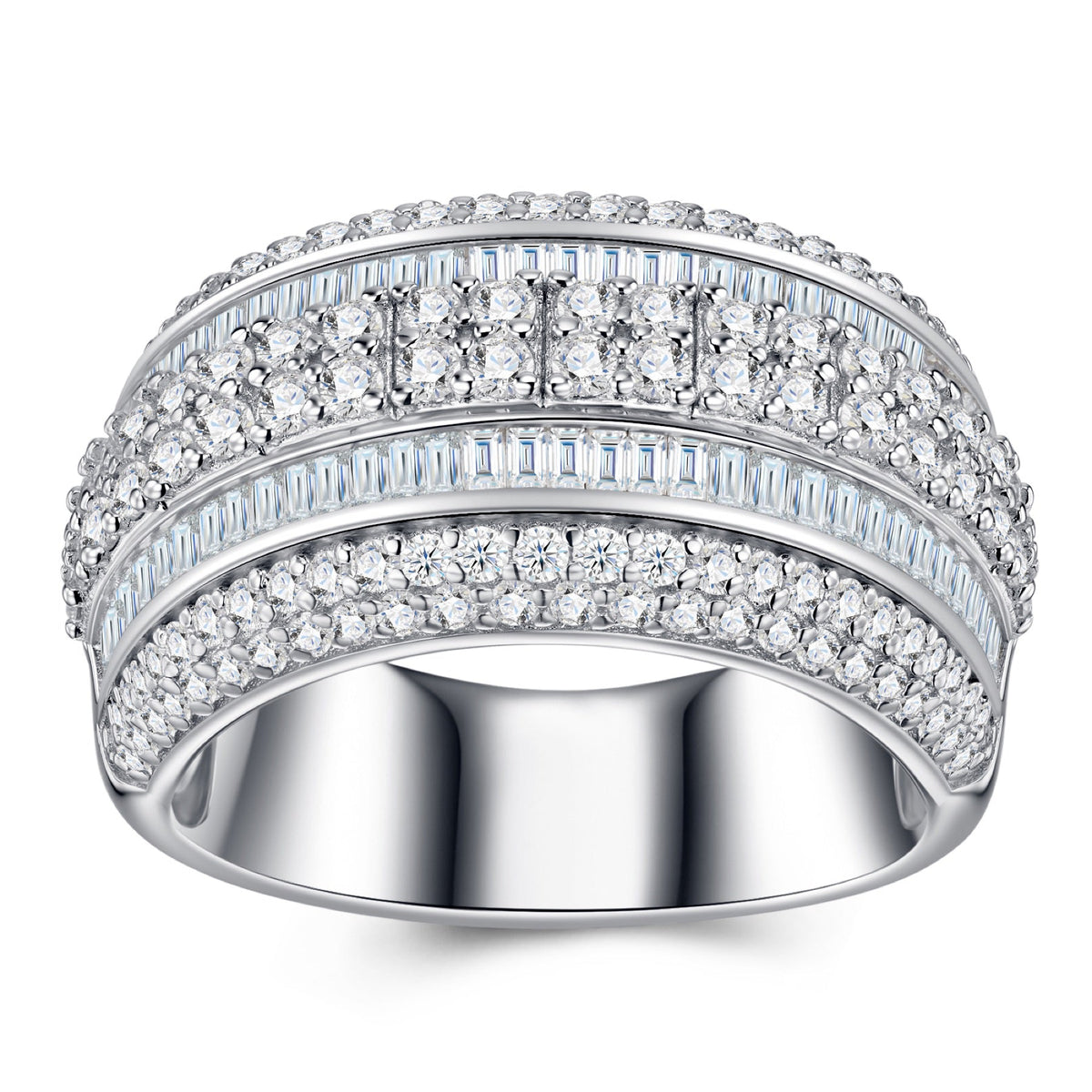 Ridgeline Moissanite Men's Ring in S925 Sterling Silver