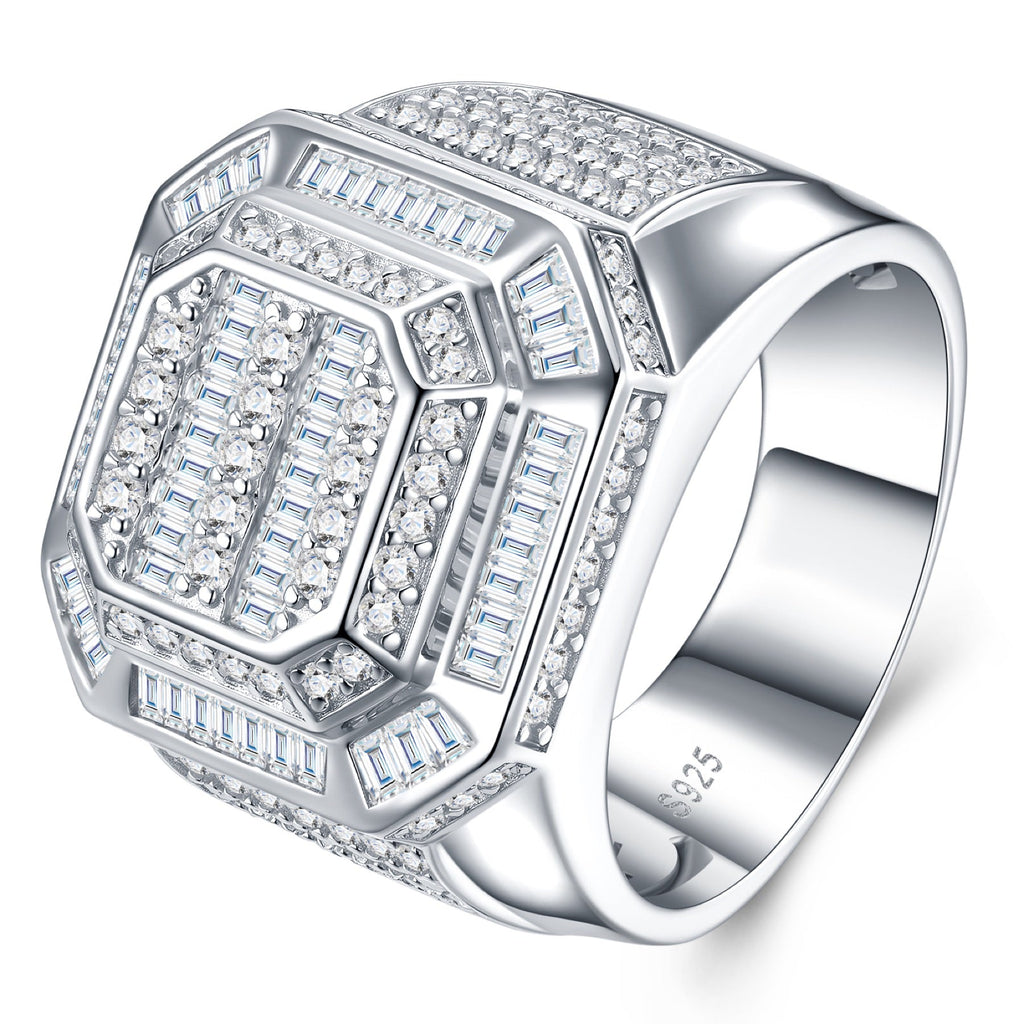 Monarch Moissanite Men's Ring in S925 Sterling Silver