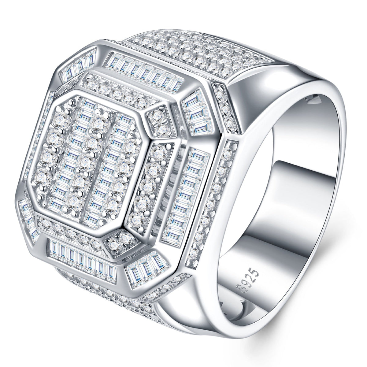 Monarch Moissanite Men's Ring in S925 Sterling Silver
