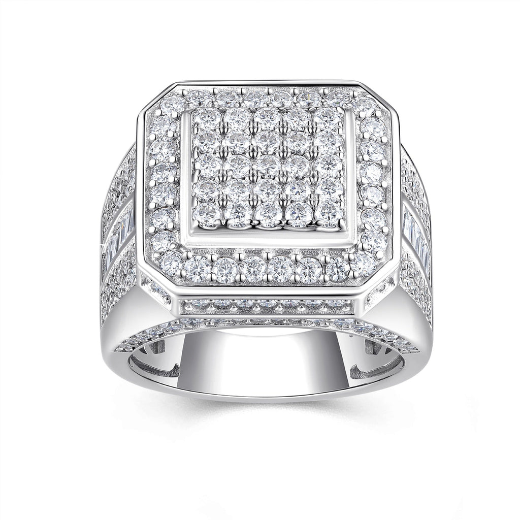 Sovereign Moissanite Men's Ring in S925 Sterling Silver
