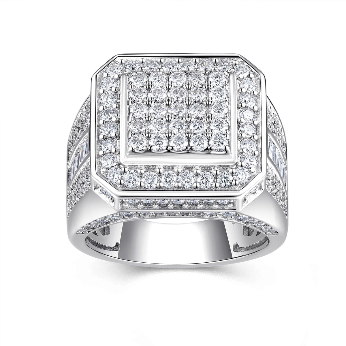 Sovereign Moissanite Men's Ring in S925 Sterling Silver