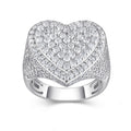 Valor Moissanite Men's Heart Ring in S925 Sterling Silver