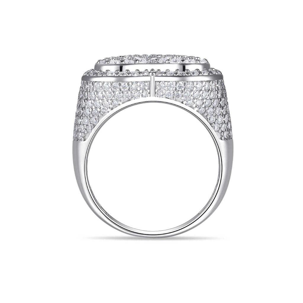 Valor Moissanite Men's Heart Ring in S925 Sterling Silver