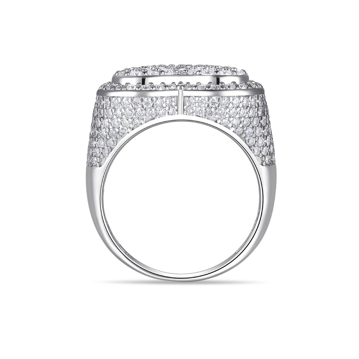 Valor Moissanite Men's Heart Ring in S925 Sterling Silver