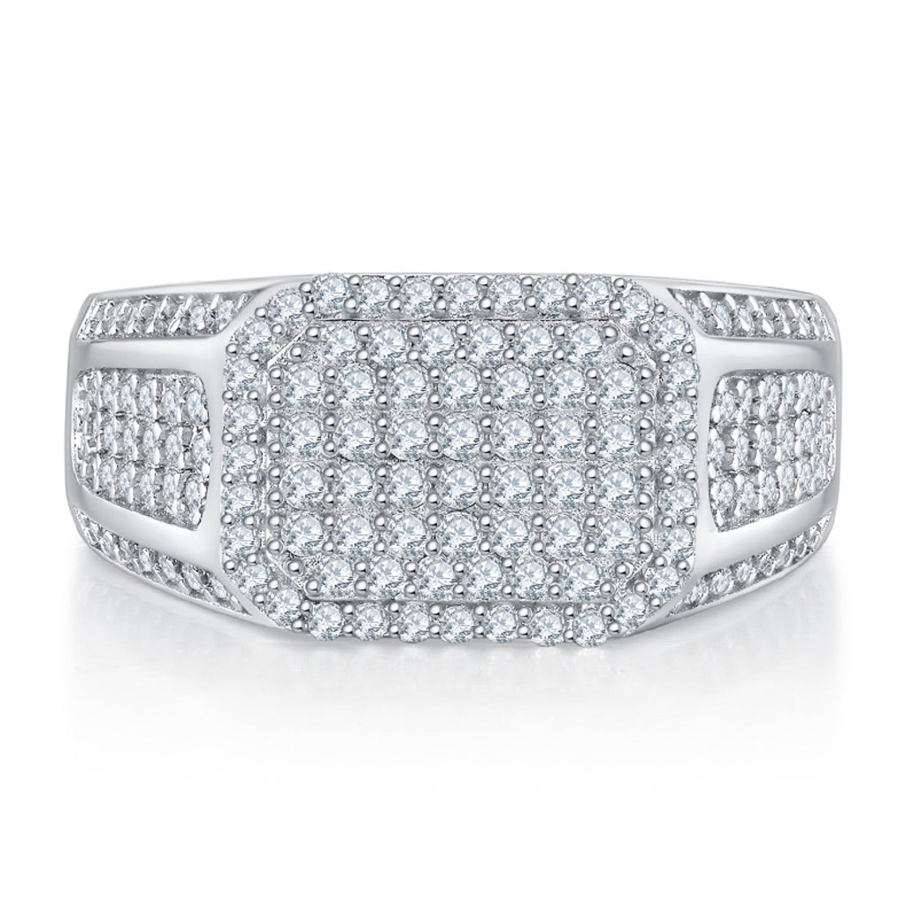 Anvil Moissanite Men's Ring in S925 Sterling Silver