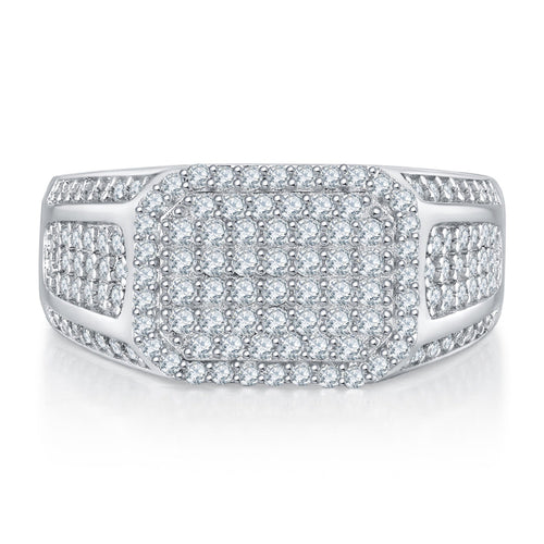 Anvil Moissanite Men's Ring in S925 Sterling Silver