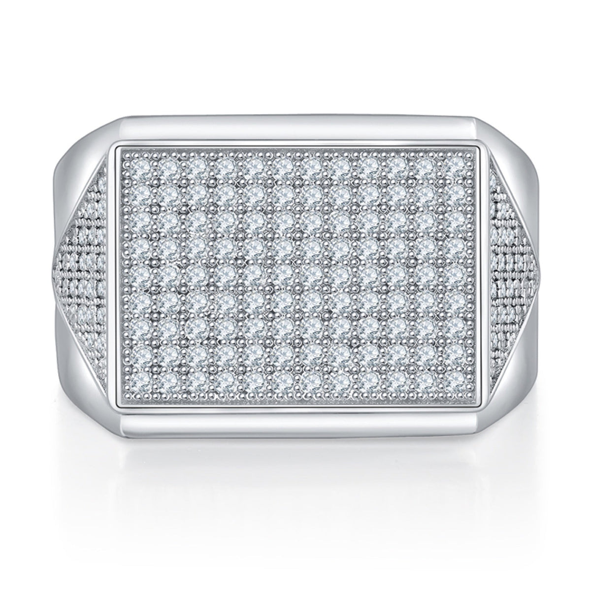 Slate Moissanite Men's Ring in S925 Sterling Silver