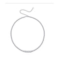 Riviera Graduated Moissanite Tennis Necklace in Sterling Silver