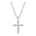 Devotion Moissanite Cross Necklace in Sterling Silver