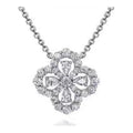 Fortuna Moissanite Clover Cluster Necklace in Sterling Silver