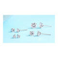 Solo Moissanite Stud Earrings in Sterling Silver