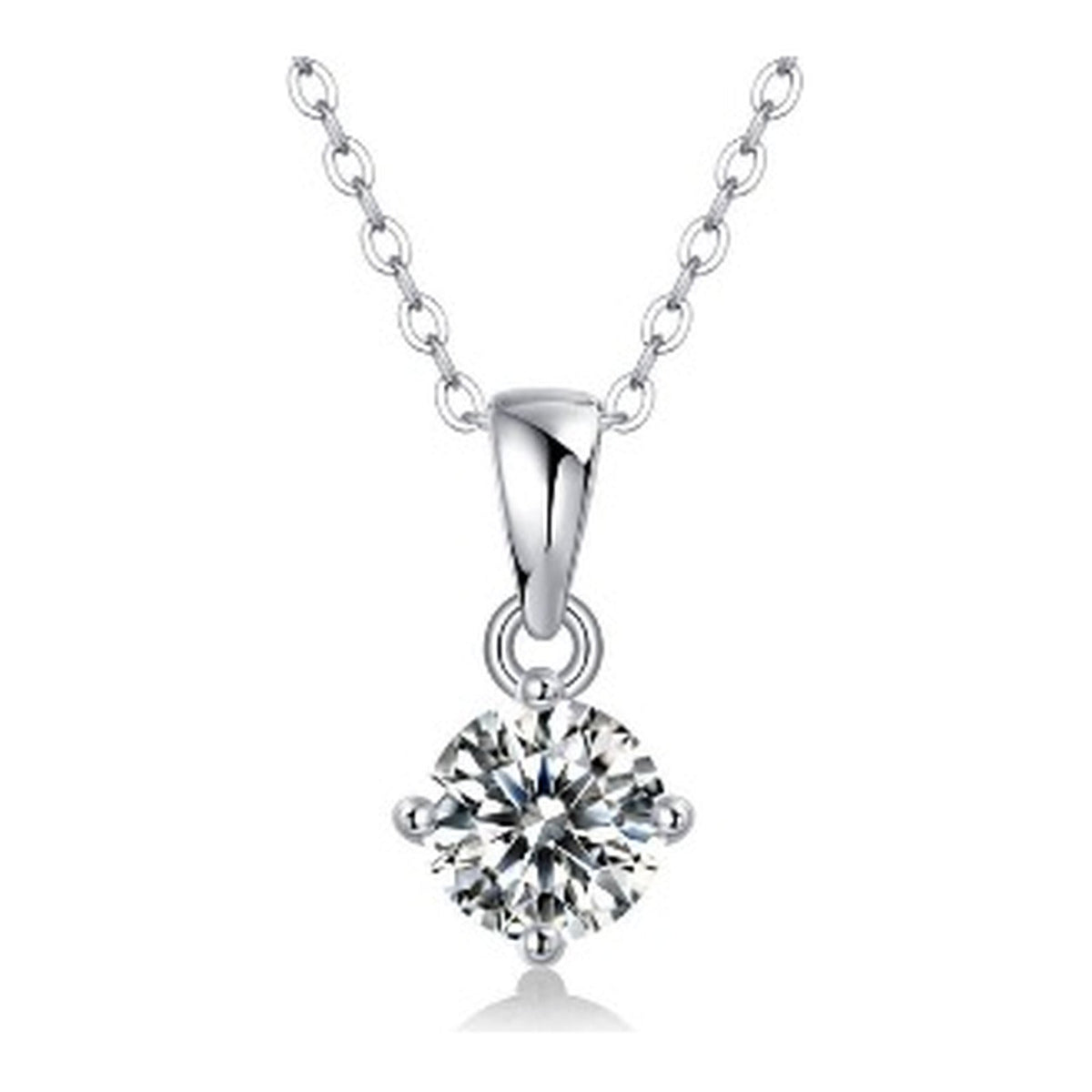 Poise 1 Carat Moissanite Solitaire Pendant Necklace in Sterling Silver