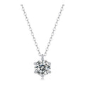 Crown 1 Carat Moissanite Solitaire Pendant Necklace in Sterling Silver