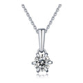 Plumb 1 Carat Moissanite Drop Pendant Necklace in Sterling Silver