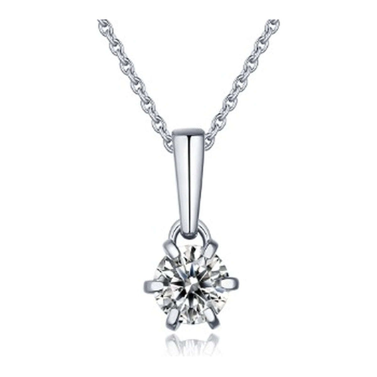 Plumb 1 Carat Moissanite Drop Pendant Necklace in Sterling Silver