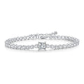Quadra Moissanite Tennis Bracelet in Sterling Silver