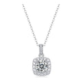 Sugar 1 Carat Moissanite Cushion Halo Necklace in Sterling Silver