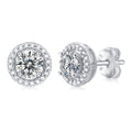 Orbit 0.5 Carat Moissanite Halo Stud Earrings in Sterling Silver