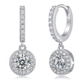 Youth 0.5 Carat Moissanite Halo Huggie Earrings in Sterling Silver