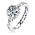 Grandeur 1 Carat Moissanite Halo Ring in Sterling Silver