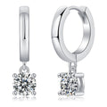 Raindrop 0.5 Carat Moissanite Drop Huggie Earrings in Sterling Silver