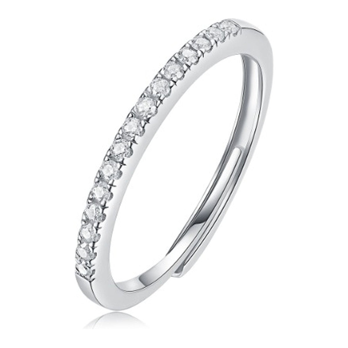 Thread Moissanite Stackable Band Ring in Sterling Silver
