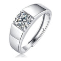 Sentinel 1 Carat Moissanite Men's Ring in Sterling Silver