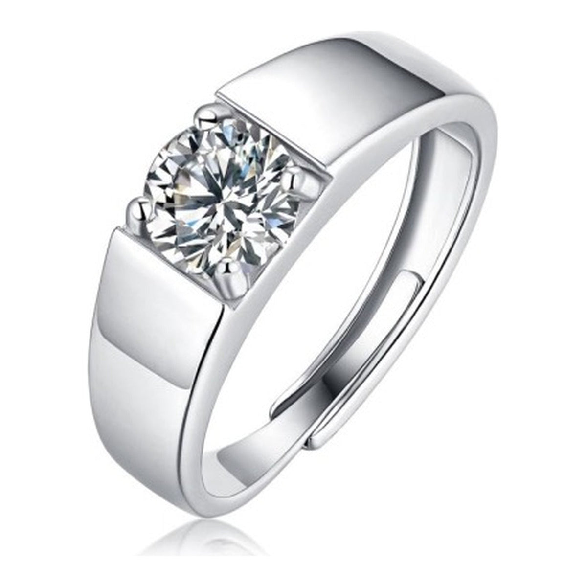 Sentinel 1 Carat Moissanite Men's Ring in Sterling Silver