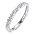 Double Thread Moissanite Stackable Band Ring in Sterling Silver