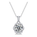 Bloom 1 Carat Moissanite Halo Pendant Necklace in Sterling Silver